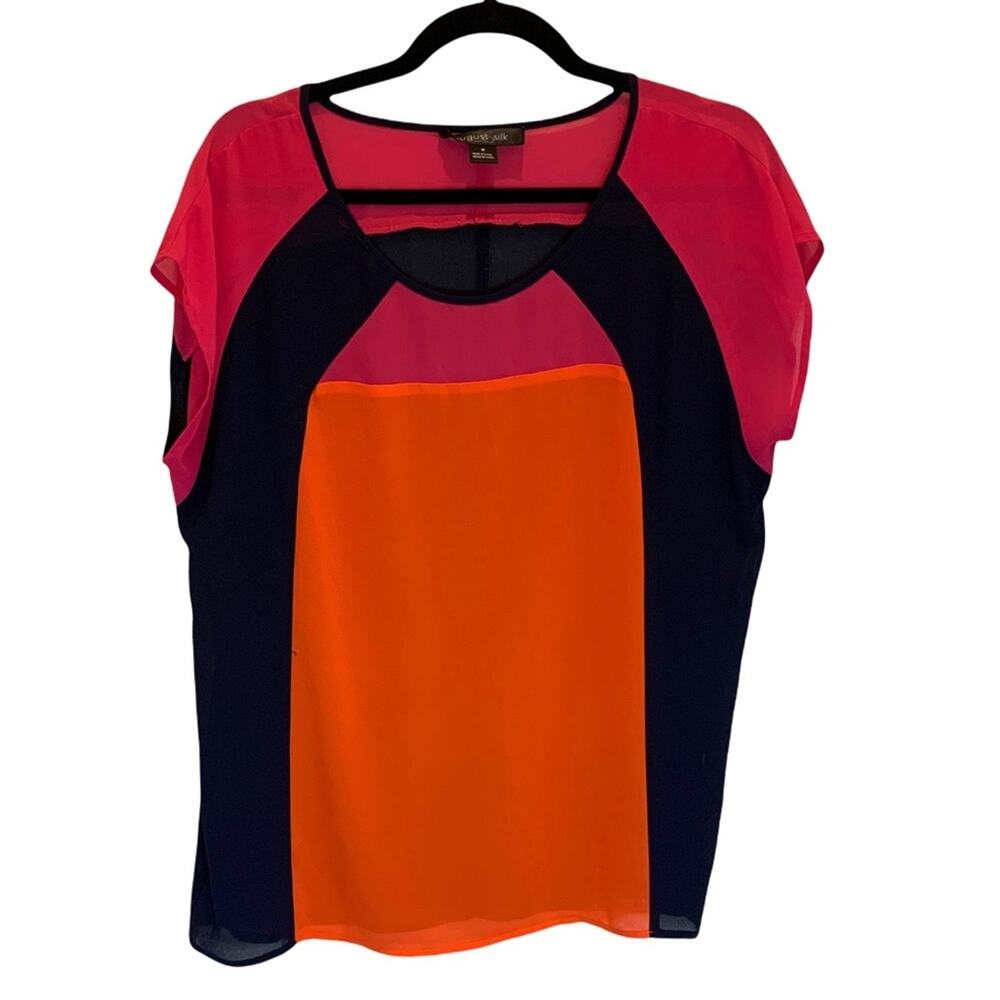 AUGUST silk color block top size‎ Medium - Picture 4 of 5